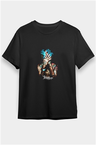 Wiz Khalifa Baskılı Unisex Siyah Tişört