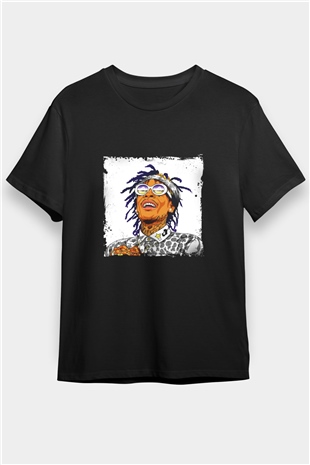 Wiz Khalifa Baskılı Unisex Siyah Tişört