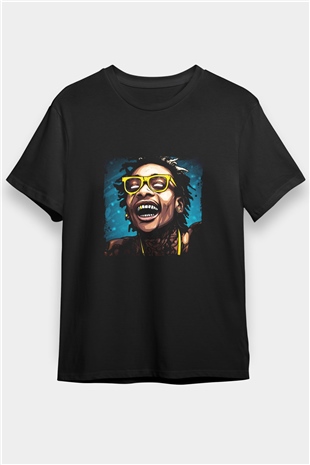 Wiz Khalifa Baskılı Unisex Siyah Tişört