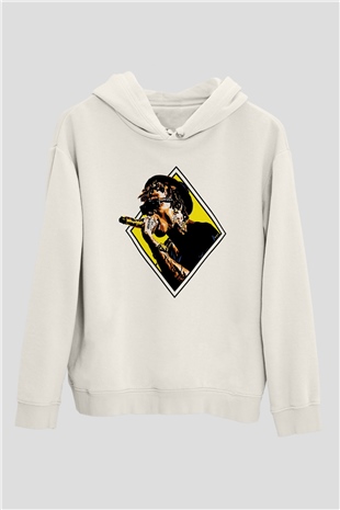 Wiz Khalifa Beyaz Unisex Kapüşonlu Sweatshirt