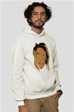 Wiz Khalifa Beyaz Unisex Kapüşonlu Sweatshirt