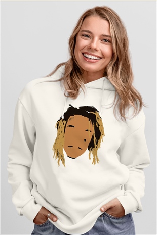 Wiz Khalifa Beyaz Unisex Kapüşonlu Sweatshirt