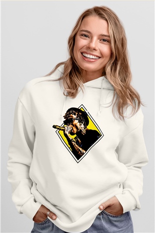 Wiz Khalifa Beyaz Unisex Kapüşonlu Sweatshirt