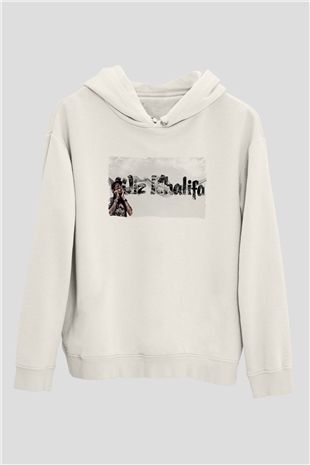 Wiz Khalifa Beyaz Unisex Kapüşonlu Sweatshirt