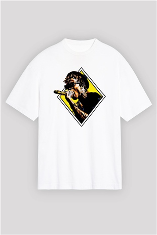 Wiz Khalifa Beyaz Oversize Tişört Oversize T-shirt - TişörtFabrikası