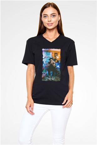 Wiz Khalifa Siyah Unisex V Yaka Tişört