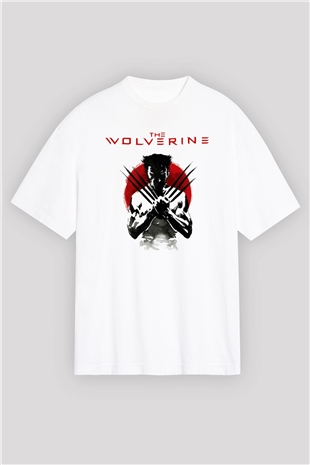 Wolverine Beyaz Unisex Oversize Tişört T-Shirt