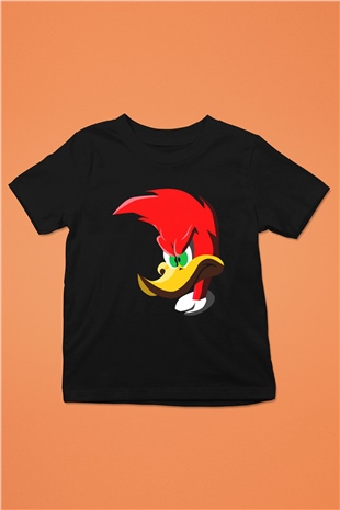 Woody Woodpecker Siyah Unisex  Çocuk Tişört