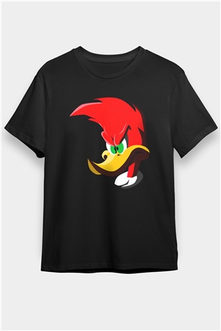 Woody Woodpecker Siyah Unisex Tişört
