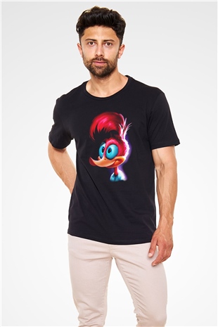 Woody Woodpecker Siyah Unisex Tişört