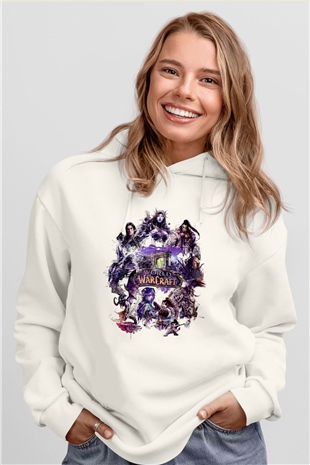 World of Warcraft Beyaz Unisex Hoodie