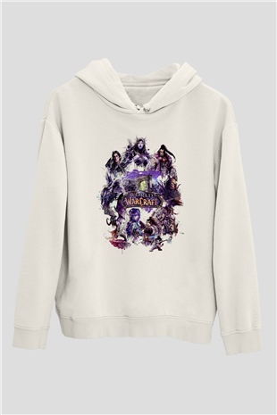 World of Warcraft Beyaz Unisex Hoodie