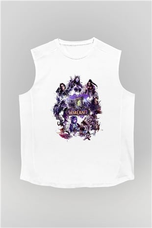 World of Warcraft Beyaz Unisex Kolsuz Tişört
