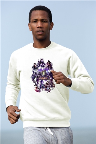 World of Warcraft Beyaz Unisex Sweatshirt