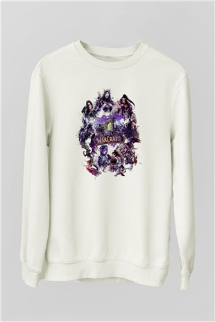 World of Warcraft Beyaz Unisex Sweatshirt