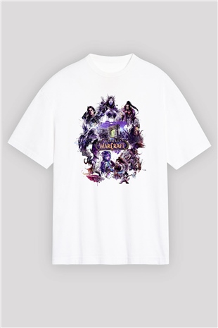 World of Warcraft Beyaz Oversize Tişört Oversize T-shirt