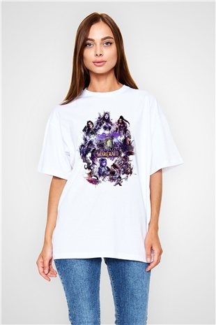 World of Warcraft Beyaz Oversize Tişört Oversize T-shirt