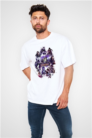 World of Warcraft Beyaz Oversize Tişört Oversize T-shirt