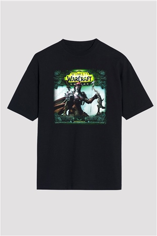 World of Warcraft Siyah Unisex Oversize Tişört T-Shirt