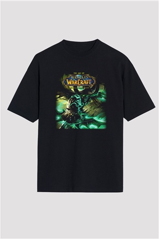 World of Warcraft Siyah Unisex Oversize Tişört T-Shirt