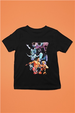 WrestleMania Baskılı Siyah Unisex Çocuk Tişört