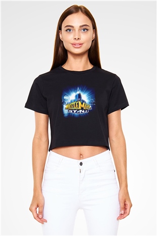 WrestleMania Siyah   Crop Top Tişört