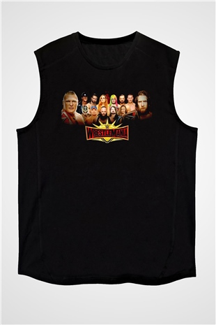 WrestleMania Siyah Unisex  Kolsuz Tişört