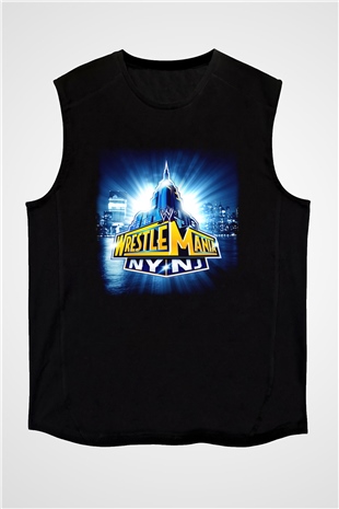 WrestleMania Siyah Unisex  Kolsuz Tişört