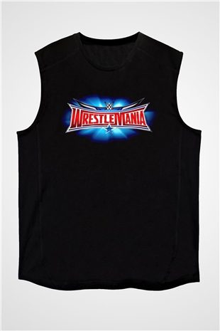 WrestleMania Siyah Unisex  Kolsuz Tişört