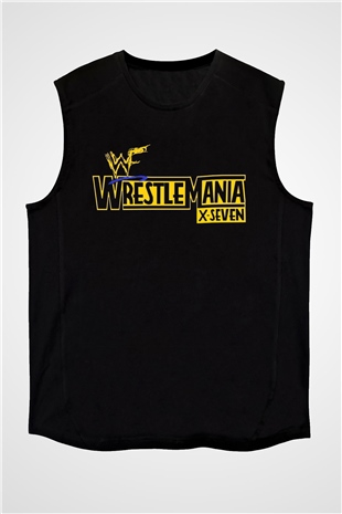 WrestleMania Siyah Unisex  Kolsuz Tişört