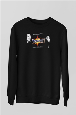 WrestleMania Siyah Unisex  Sweatshirt