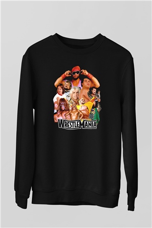 WrestleMania Siyah Unisex  Sweatshirt