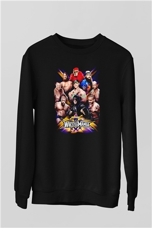 WrestleMania Siyah Unisex  Sweatshirt