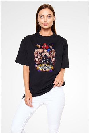 WrestleMania Siyah Oversize Tişört