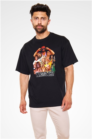 WrestleMania Siyah Oversize Tişört