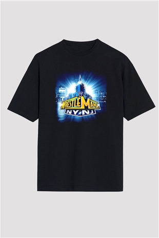 WrestleMania Siyah Oversize Tişört