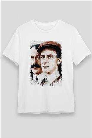 Wright Kardeşler Baskılı Unisex Beyaz Tişört - Tshirt