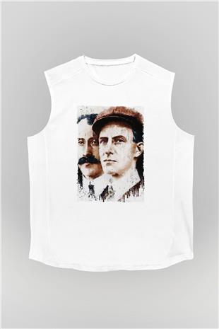 Wright Kardeşler Baskılı Unisex Kolsuz Beyaz Tişört - Tshirt