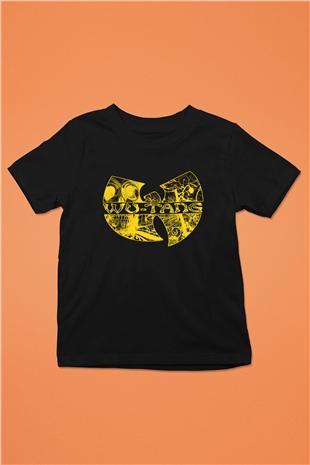 Wu-Tang Clan Baskılı Siyah Unisex Çocuk Tişört
