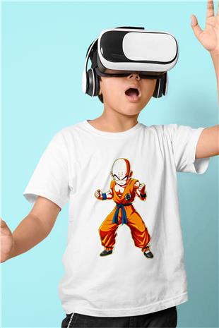 Wushu Baskılı Unisex Beyaz Çocuk Tişört - Tshirt
