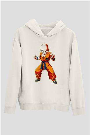 Wushu Baskılı Unisex Ekru Hoodie