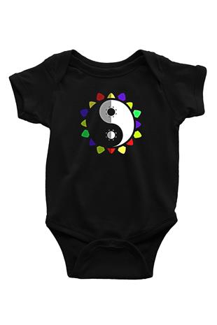 Wushu Baskılı Unisex Siyah Bebek Body - Zıbın