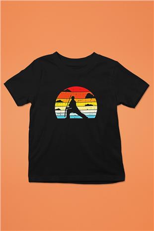 Wushu Baskılı Unisex Siyah Çocuk Tİşörtü - Tshirt