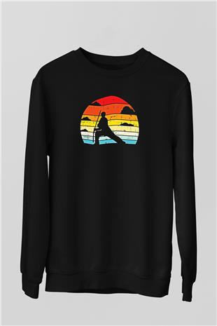 Wushu Baskılı Unisex Siyah Sweatshirt