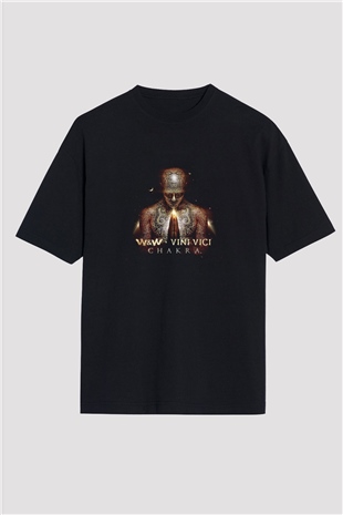 W&W Baskılı Unisex Oversize Siyah Tişört