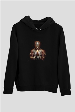 W&W Baskılı Unisex Siyah Hoodie