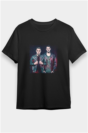 W&W Baskılı Unisex Siyah Tişört
