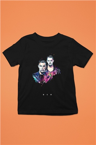 W&W Siyah Unisex Çocuk Tişört
