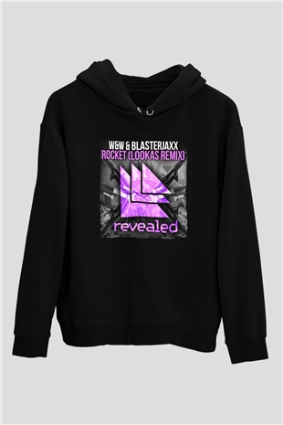 W&W Siyah Unisex Kapüşonlu Sweatshirt