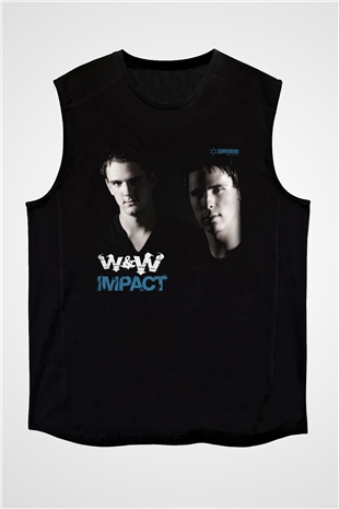 W&W Siyah Unisex Kolsuz Tişört
